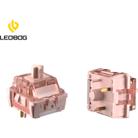 LEOBOG Silent Switches 100pcs Mechanical Keyboard Linear Switches 5Pin Pre Lubed POM Custom Low-Noise Cotton Candy MX Switches
