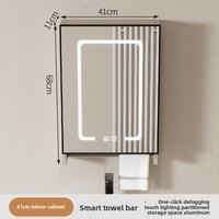 Bathroom Mirror Cabinet Storage Mirror Box with Sensor Light Aluminum Alloy Waterproof and Moisture-proof Storage 15 * 23 Inch