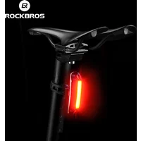 AliExpress ROCKBROS Bicycle Light Waterproof Bike Taillight LED USB Rechargable Safety Back Light Riding Warning Saddle Bike Rear Light