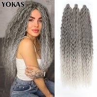 22 30 Inch Ariel Curls Synthetic Crochet Hair Extensions Water Wave Crochet Hair Twist Braids Deep Wave Braiding Hair For Women