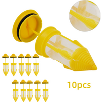10pcs Dental Chair Suction Filter Mesh Complete Set Dental Chair Equipment Parts Strong/Weak Suction Filter with Yellow Valve