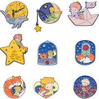 princess and fox fairy tale Enamel Pin Funny Brooch Cartoons Badge for Bags Jeans Hoodies Denim Lapel Pin Jewelry Kids Best Gift