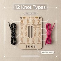 Knot Tying Practice Board | Learn Square Knot & Rope Skills | Camping Survival Training Tool, Educational Gift