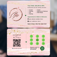 DsgnTouch Custom Printed Pink Paper Loyalty Card for Retail Store Cafe Bakery Salon Reward Cards Bulk Free Design Template