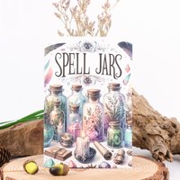 Spell Jars Mystical Journal for Adults, Vintage Witchy Notebook with Crystal Herb Illustrations, Graduation Keepsake Gift for Wo
