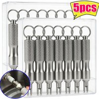 Universal Portable Keychain Valve Core Remover Tool Stainless Steel Key Ring Spanner for Car Motorcycle ATV Bike Tire Repair