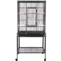 61X42X135cm Metal Bird Cage With Rolling Stand Parrot Playground Birdcage For Cockatiel Canary Finch Lovebird Parrotlet Pigeon