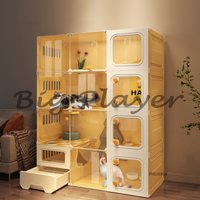 Extra Large Free Space Cat Villa Home Indoor Transparent Cat Cages Multifunctional Outdoor Cat Cabinets with Toilet Integrated