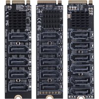 M.2 MKEY PCI-E Expansion Card 5/6 Port Adapter Card M.2 To SATA 3.0 Converter 6Gpbs SATA3.0 Adapter Support PM Function