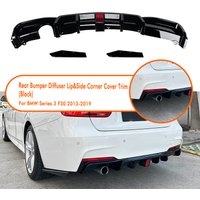Rear Bumper Diffuser Lip with Light Single Muffler Single Out For BMW F30 3-Series M-Sport 2013-2019