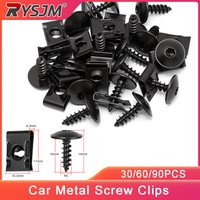 30/60/90PCS Car Metal Screw Clips Set U-Type Fastener Clip Mixed U-Type Metal Bumper Screw Clips Car Accessories