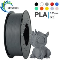 KINGROON Standard 1KG PLA Filament 1.75mm Sliver 3D Printer Filament Accuracy +/- 0.03mm, 1kg Spool (2.2lbs), 13 Color Option