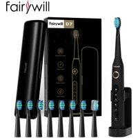 Elektryczna soniczna szczoteczka do zębów Fairywill FW-D7 Ładowana przez USB Wodoodporna elektroniczna szczoteczka do zębów dla dorosłych Wymienne główki 8