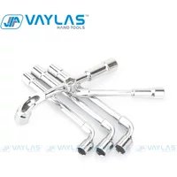 6-24mm L-Type Angled Socket Wrench Double Ended Nut Spanner with Thru Hole Multi-functional Socket Wrench Key Tools for Mechanic