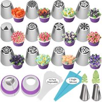 27pcs Russian Tulip Frosting Piping Nozzle Pastry Cream Tip Stainless Steel Nozzle Set Candy Decorating Utensils Baking CakeTool