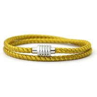 Minimalism Grade A 4mm Keel Rope Bracelet Unisex Handmade Braided Silvery Stainless Steel Magnetic Buckle Braclet Leisure Joias