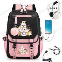 Cute Cat Design Children Girl Backpack School Bag for Kid Child Teenage Schoolbag Primary Mochilas Cute Kawaii Anime Bagpacks
