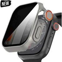 Case For apple watch Apple Watch Series9/8/7/6/5/4 SE 44 45 41 40mm change to Ultra Privacy Tempered Glass Screen Protector case