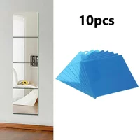 10Pcs 10CM Square Mirror Glass Tile Wall Stickers Decal Mosaic Home Decor Self Adhesive Acrylic Sticker For Bathroom DIY 3D Wall