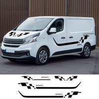 Car Stickers Van Vinyl Decals For Renault Trafic Vauxhall Opel Vivaro Fiat Talento Nissan NV300 CamperTuning Accessories 4PCS