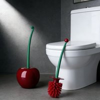 Creative Lovely Cherry Shape Red Toilet Brush Holder Set Lavatory Brush Bathroom Accessories Cleaning Tool Container