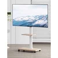 Heavy-Duty Mobile TV Stand for 26-75 Inch TVs - Rolling Floor Cart with Locking Wheels, Swivel & Height Adjustable, Holds 99lbs