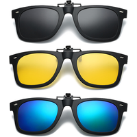 VIVIBEE 2026 Flip Up Clip on Sun Glasses for Men Driving Glasses Clips Fishing Female Anti-UVA UVB Polarized Night Vision Lens
