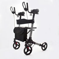Height Adjustable Rollator 4 Wheel Shopping Cart with Bag with Seat for Elder People Rollators Walkers