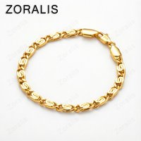 18K Gold Flat Chain Bracelets For Woman Party Engagement Wedding Fashion Jewelry Lady Birthday Christmas Gift