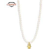 CANNER S925 Sterling Silver Necklace Star Devil Eye Pearl Zircon Chain Clavicle Necklaces for Women Fine Jewelry Gifts Collares