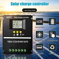 MPPT 60A 100A Solar Charge Controller LCD Display Dual USB 12V 24V 36V 48V For Lead Acid Lithium Batteries Charger