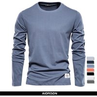 100% Baumwolle Langarm T Shirt Für Männer Solide Frühling Casual Herren T-shirts Hohe Qualität Männlich Tops Klassische Kleidung männer T-shirts