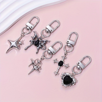 Y2K Butterfly Star Cross Keychain Simple Heart Love Animals Key Ring For Women Girls Handmade Fit Airpods DIY Jewelry Gift