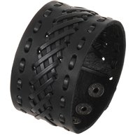 2024 Personalized Jewelry Handmade Weave Genuine Leather Bracelet Men Vintage Cuff Wide Leather Bracelet Pulsera Hombre