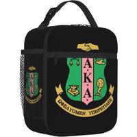 AKA Sorority Gifts Lunch Box Reusable Oxford Tote Bag Large Capacity Cooler Thermal Lunch Bags for Women Men Travel Work Picnic