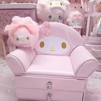 Pudełko do przechowywania Sanrio My Melody, dwuwarstwowa szuflada, organizer na biżuterię, uroczy, miękki, antypoślizgowy, kreskówkowy, anime, kawaii, prezent dla ucznia.