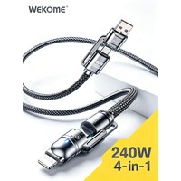 Wekome KINKONG 240W 4 in 1 Fast Charging Cable Braided Zinc Alloy 6 Core For Laptop
