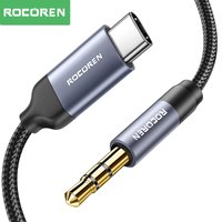 Rocoren AUX Cable Type C to 3.5mm Jack Audio Plug Speaker Adapter Car Headphone Computer Converter Wire For Huawei iPhone Xiaomi