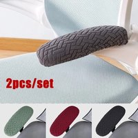 2pcs/Set Office Chair Armrest Cover Jacquard Anti-Dirty Computer Chair Arm Covers Solid Color Stretch Chair Slipcovers