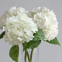 Hydrangea Artificial Flowers Real Touch Latex 19 Inch Large Hydrangea for Home Decoration Bridal Bouquet Wedding 49cm Decor