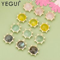 YEGUI MD77,jewelry accessories,18k gold plated,copper,natural stone,hand made,charms,diy pendants,jewelry making,4pcs/lot