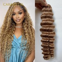 Deep Wave 27 Colored Feather Crochet Braid Hair Extensions Knotless Pre-Separated Crochet Hair Extensions 100% Human Hair