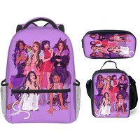 Hip Hop Popular Funny Katseye 3D Printed 3pcs/Set student School Bags Travel Notebook Backpack Crossbody Lunch bag Pencil Case