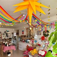 3pcs/set Rainbow Crepe Paper Streamers for Wedding Birthday Party Backdrop Decoration Colorful Paper Crepe Garland Ribbon Decor