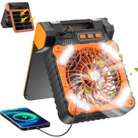 Camping Fan With LED Lantern Solar Powered Portable Desk Fan,4 sleep timers&4 Speeds Wind&90° Folding Rechargeable For Tents Job