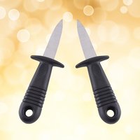 2Pcs Stainless Steel Oyster Shucker Plastic Handle Easy Grip Shellfish Opener Kitchen Utensil Oyster Shucking Tools