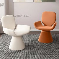 2026 New Model Makeup Stool, Light Luxury High-End Dining Chair, Rotatable Dining Table Chair with Backrest, White Makeup Chair
