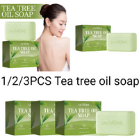 1/2/3PCS Tea Tree Oil Soap Bar for Men & Women Deep Cleansing Soothing for Dry Skin, Body Odor Care Exfoliates & Firms Skin Care