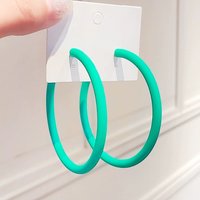 Candy Color Big Round Hoop Earrings For Women Statement Jewelry Trendy C Circle Geometry Circle Dangle Earrings Gift