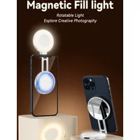 TELESIN magnetic Light Portable Selfie Light for iPhone 16 15 14 13 12 Pro Max Rotatable Led Light and Phone Stand Makup Mirror
